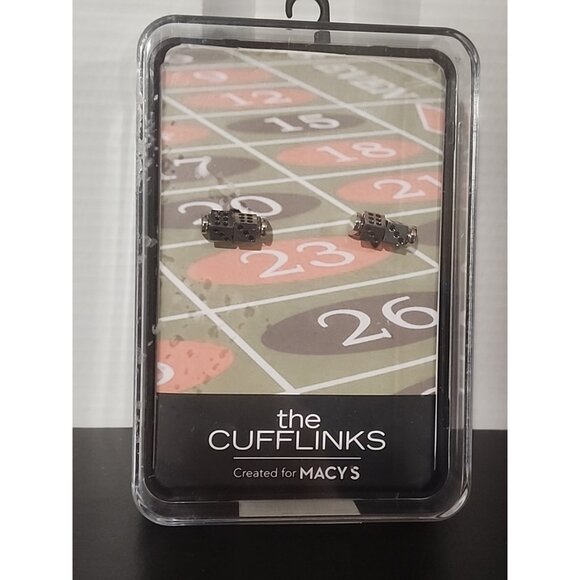 new MACYS vintage ROTATING rolling double Dice Cufflinks gambling casino metal - Picture 2 of 7